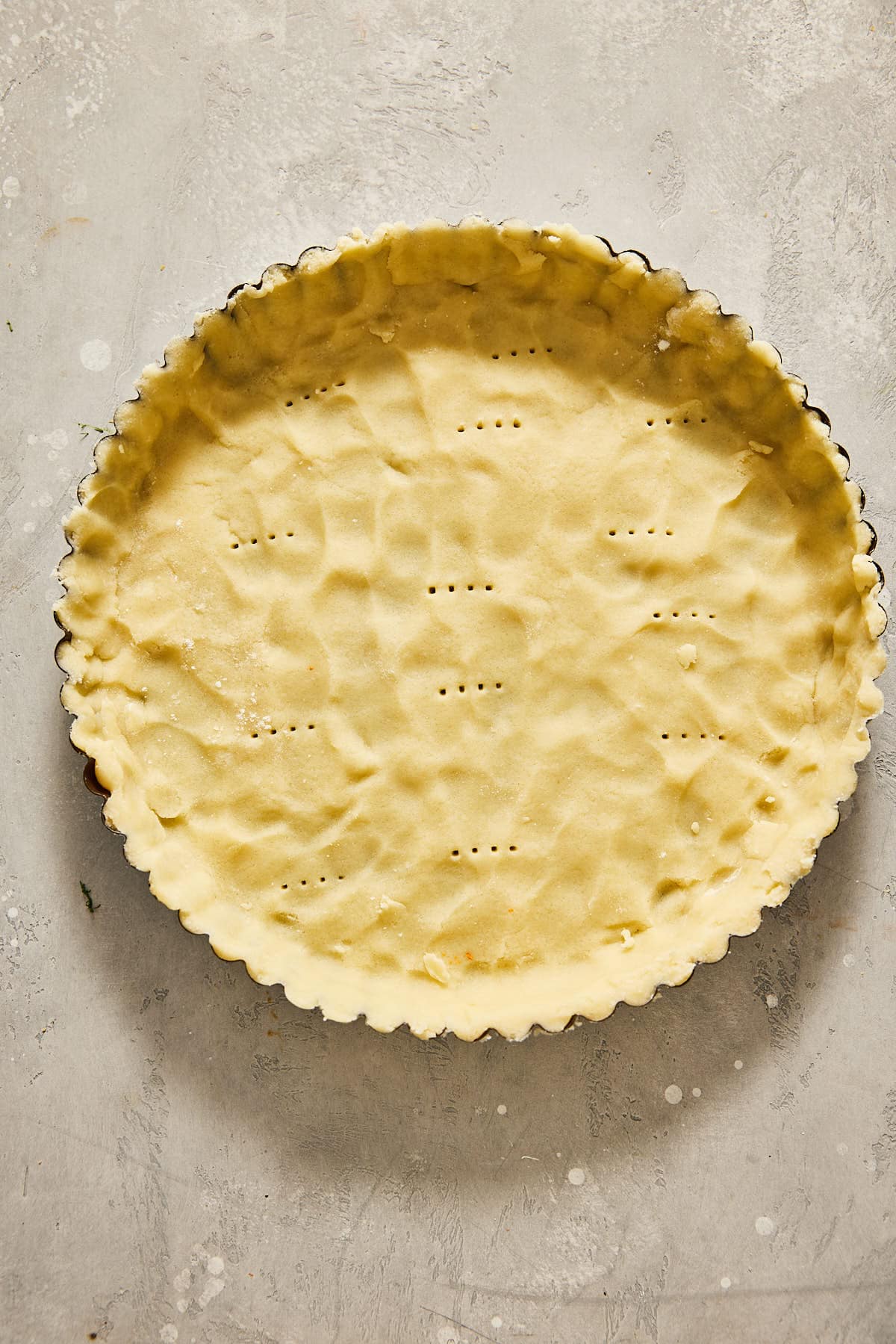 Add the dough to the baking tin