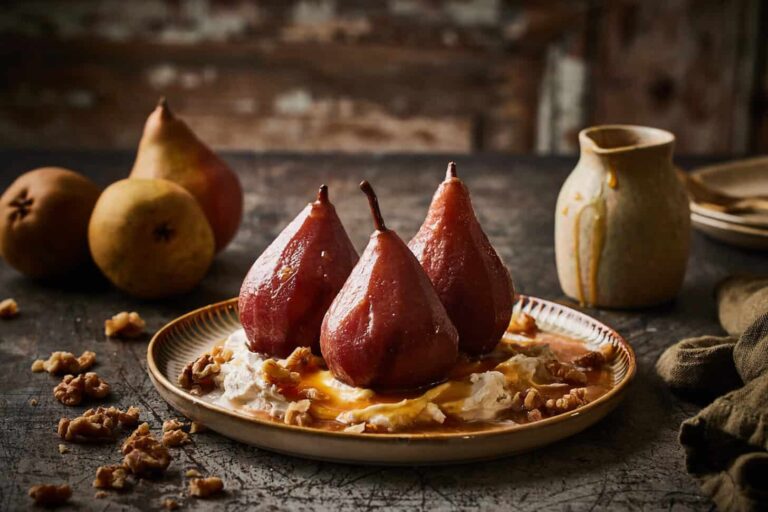 Slow cooker poached pears