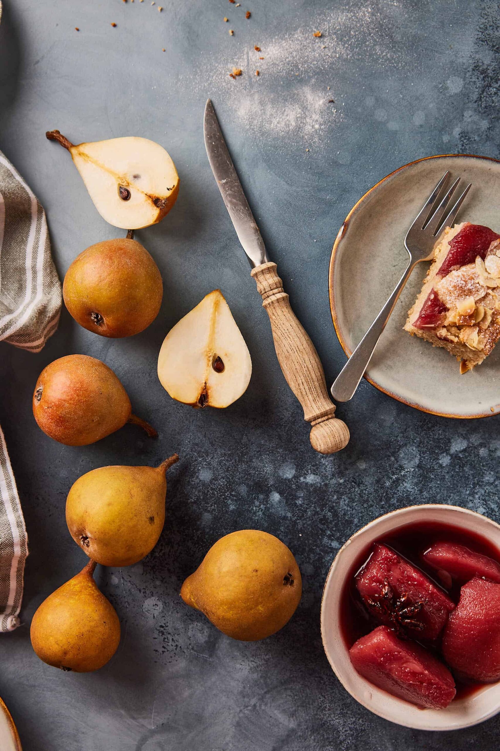 Gluten free poached pear cake