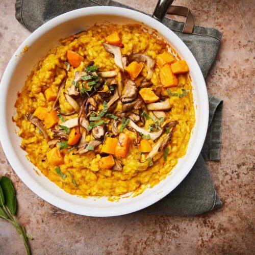 Vegan pumpkin risotto