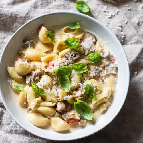 One pot pasta with parmesan
