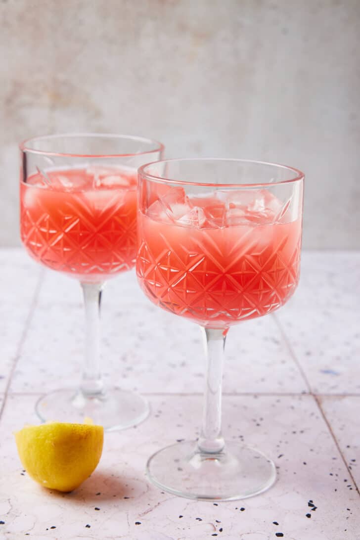 Rhubarb cocktail with limoncello