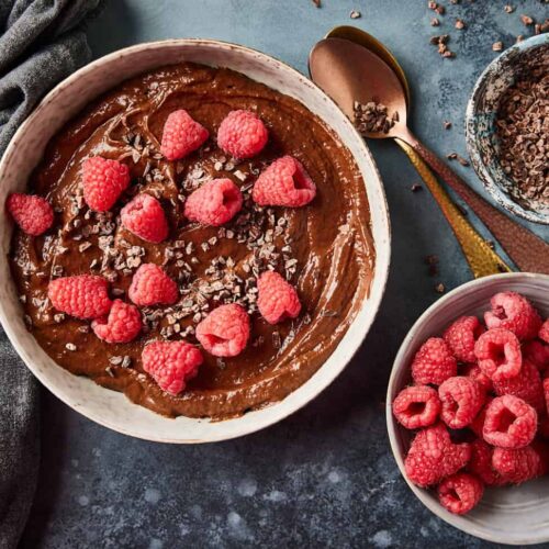 Healthy avocado chocolate mousse