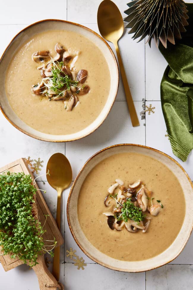 celeriac soup with mushrooms