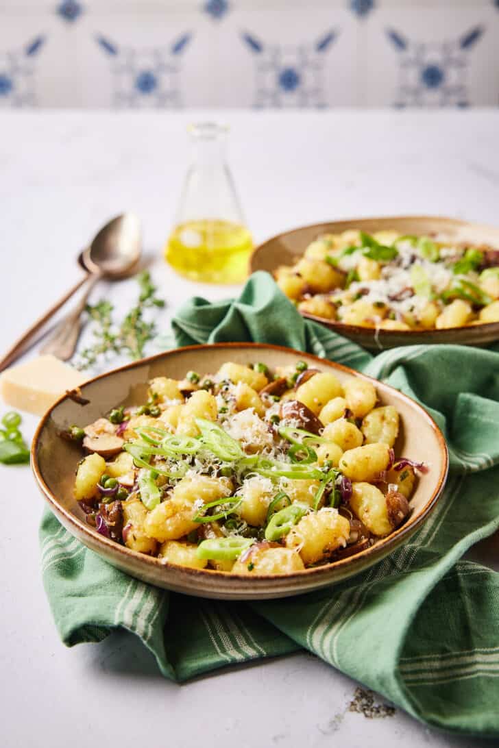 gnocchi with goat cheese and mushrooms