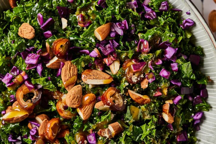 Closeup of the vegan kale salad