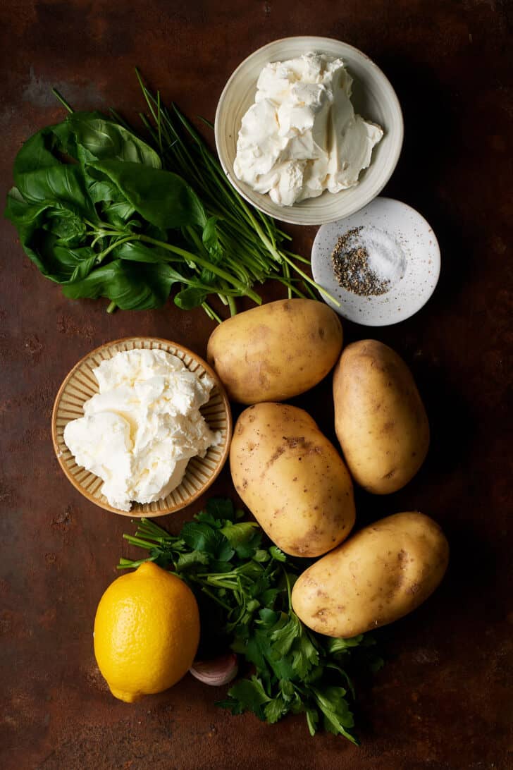 Ingredients for jacket potatoes