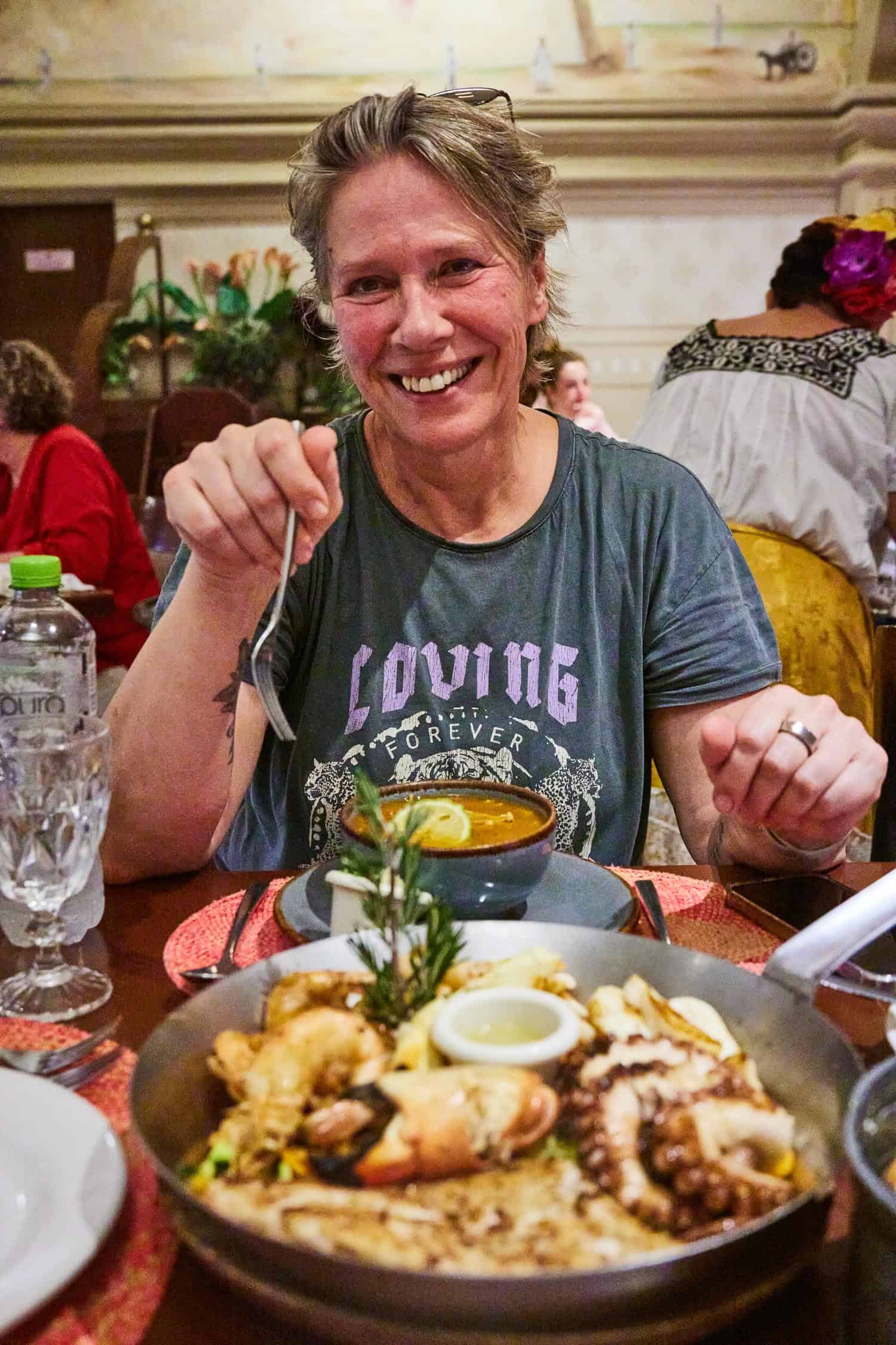 Me eating a sopa de lima