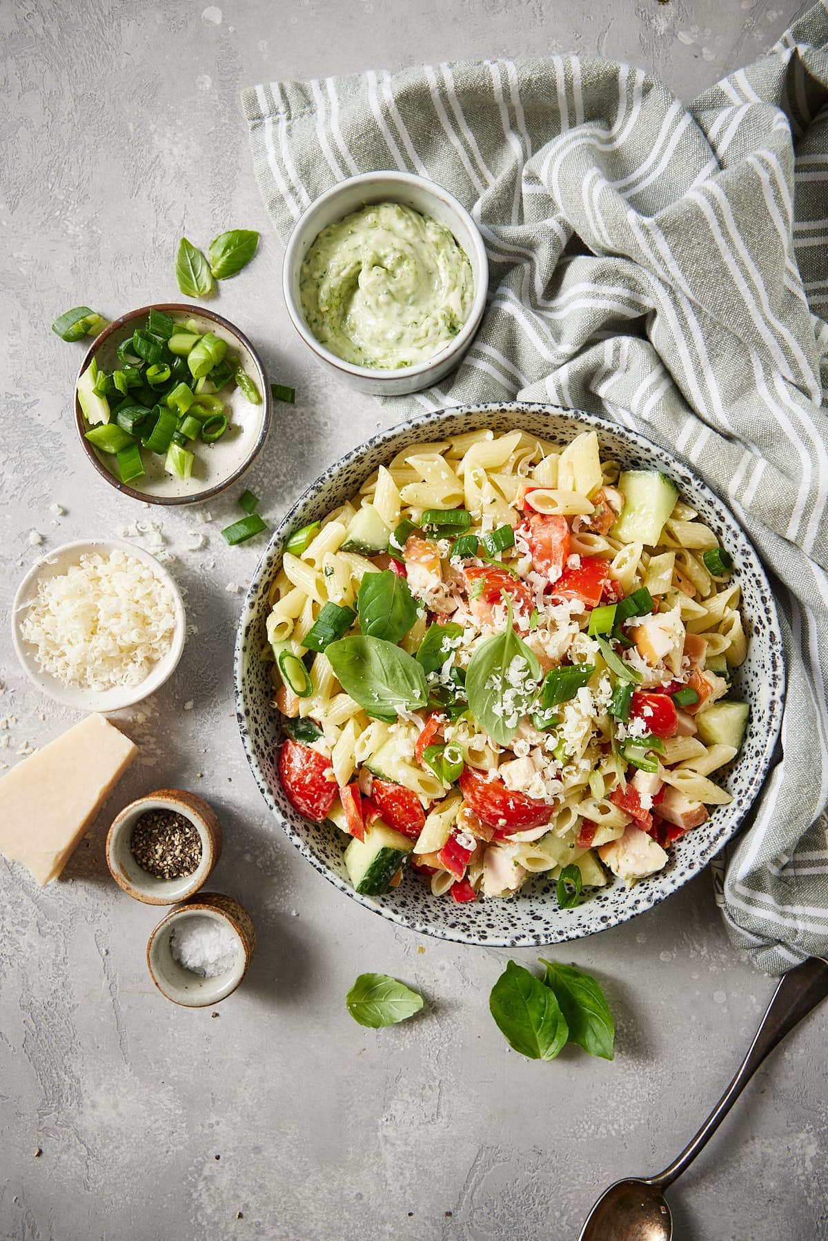 Pasta salad with chicken