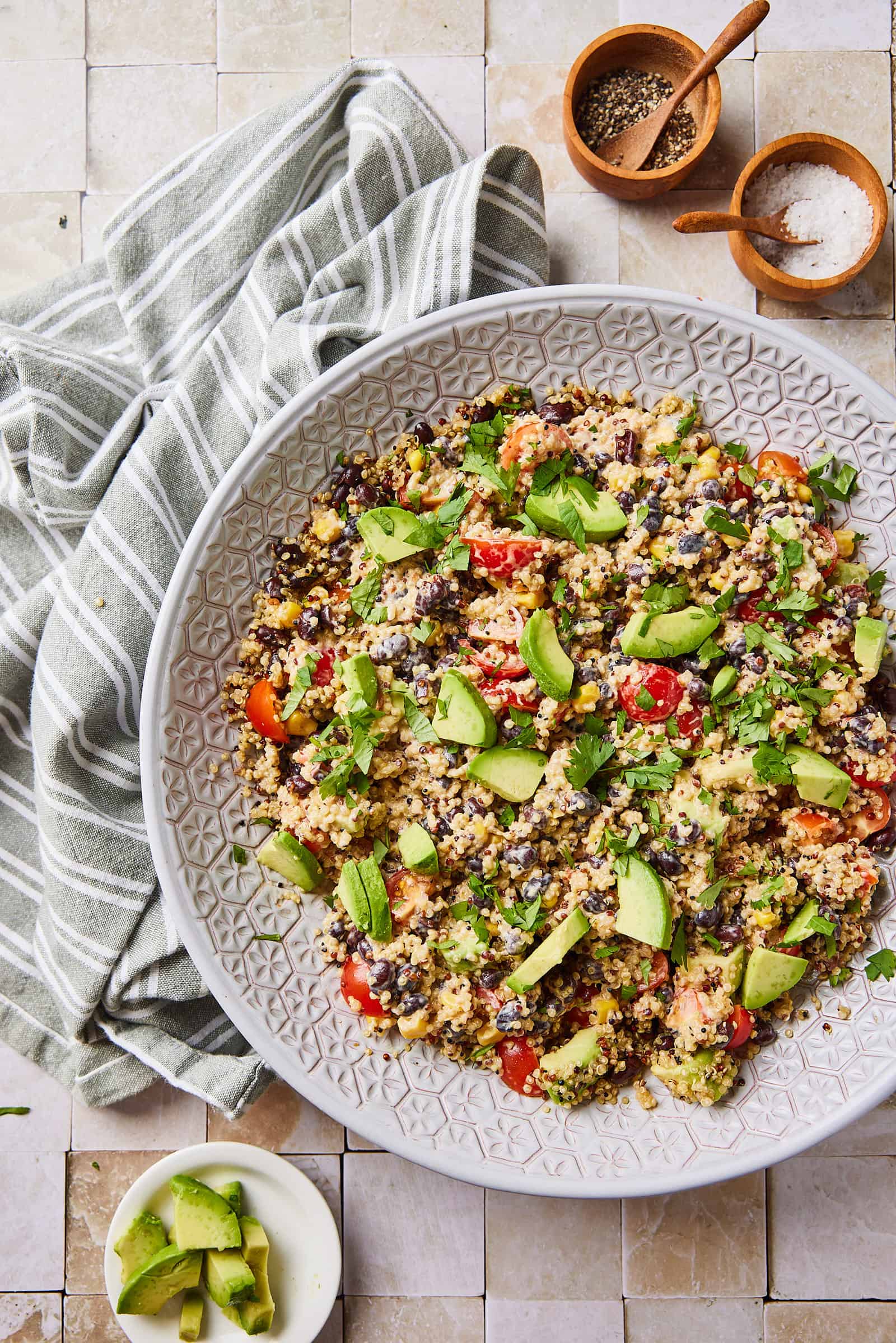 Delicious quinoa salad with chipotle dressing