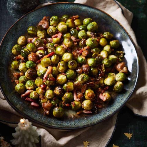 Roasted Brussels sprouts with chestnuts