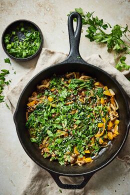 Purslane recipe with mushrooms