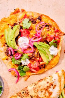 Smashed tortilla burger