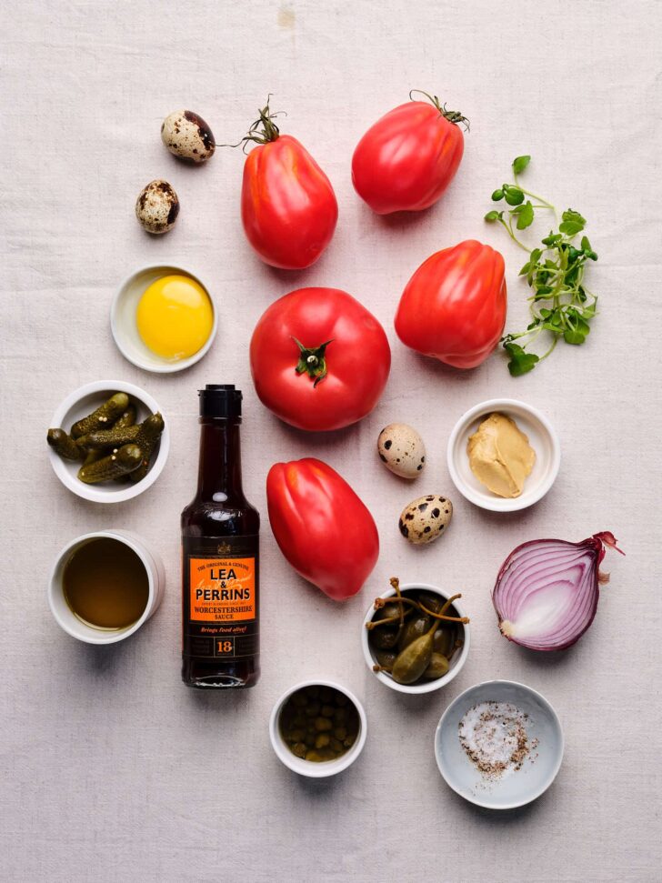 Ingredients for tomato tartare