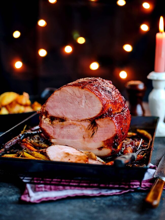 Oven baked glazed ham