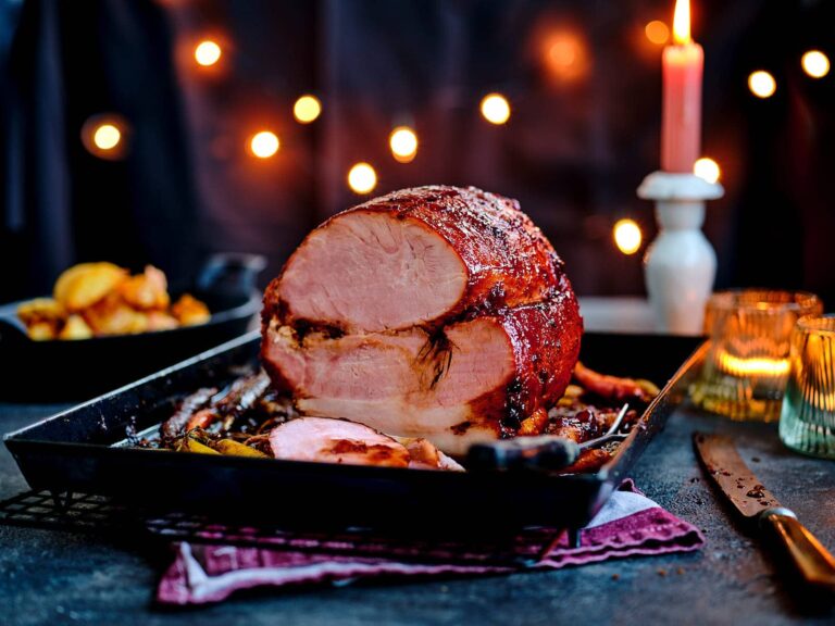 Oven baked glazed ham