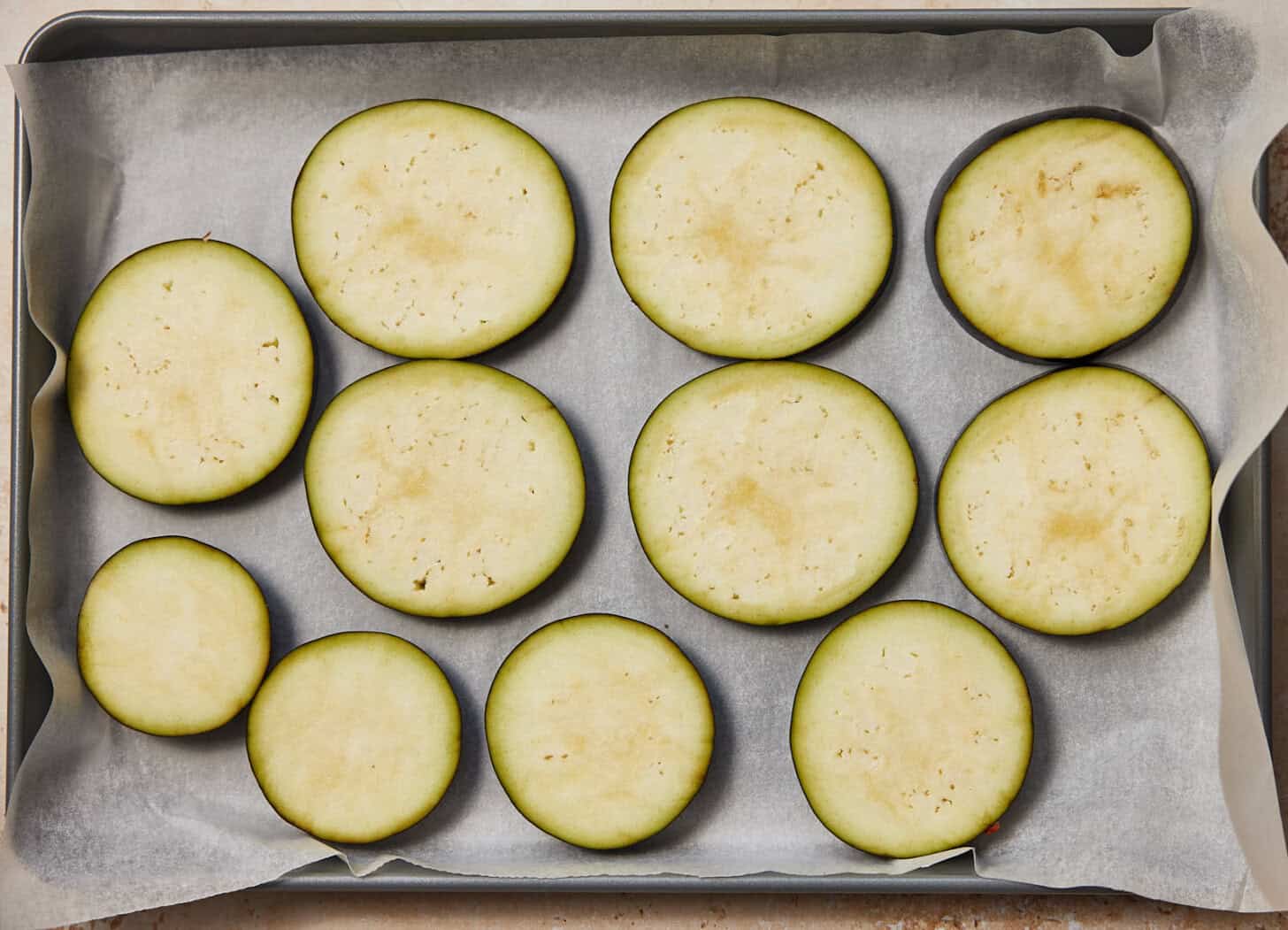 Slices of eggplant