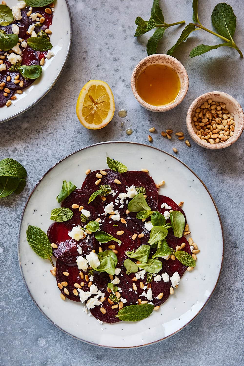Beetroot carpaccio with feta