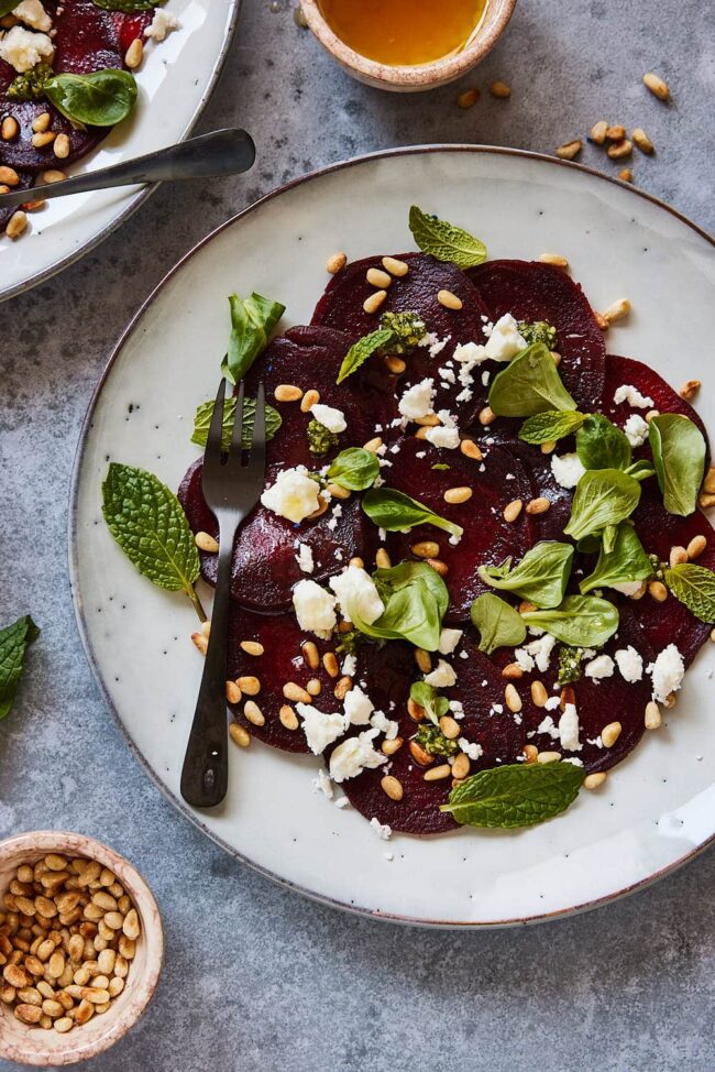 Beetroot carpaccio with feta
