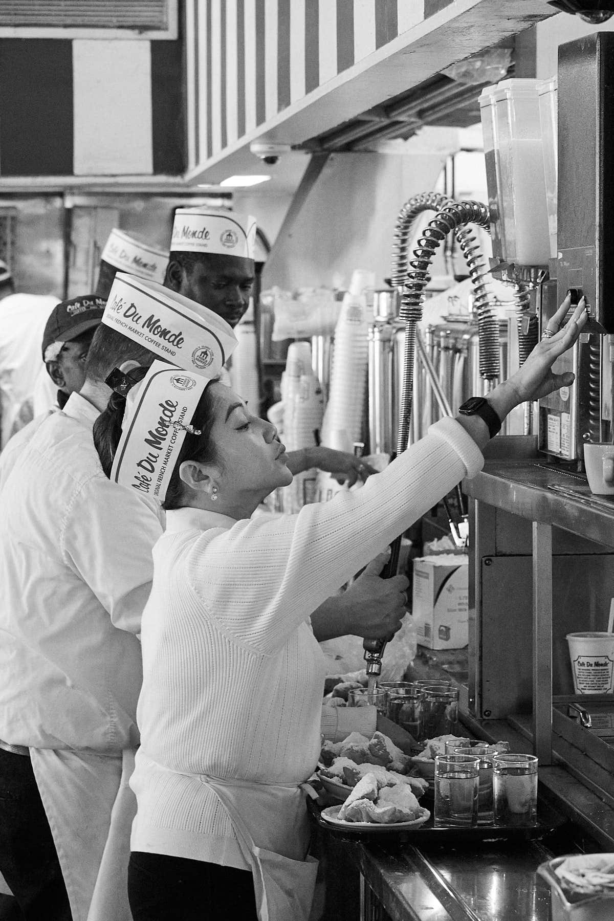 Staff at Cafe du Monde
