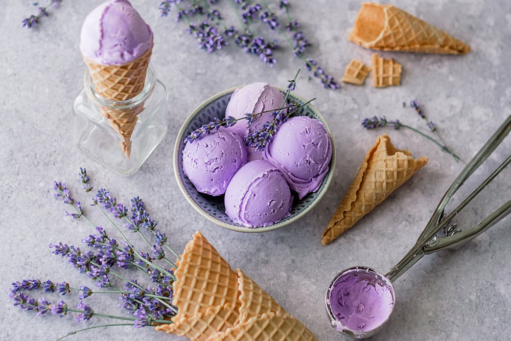 Lavender ice cream