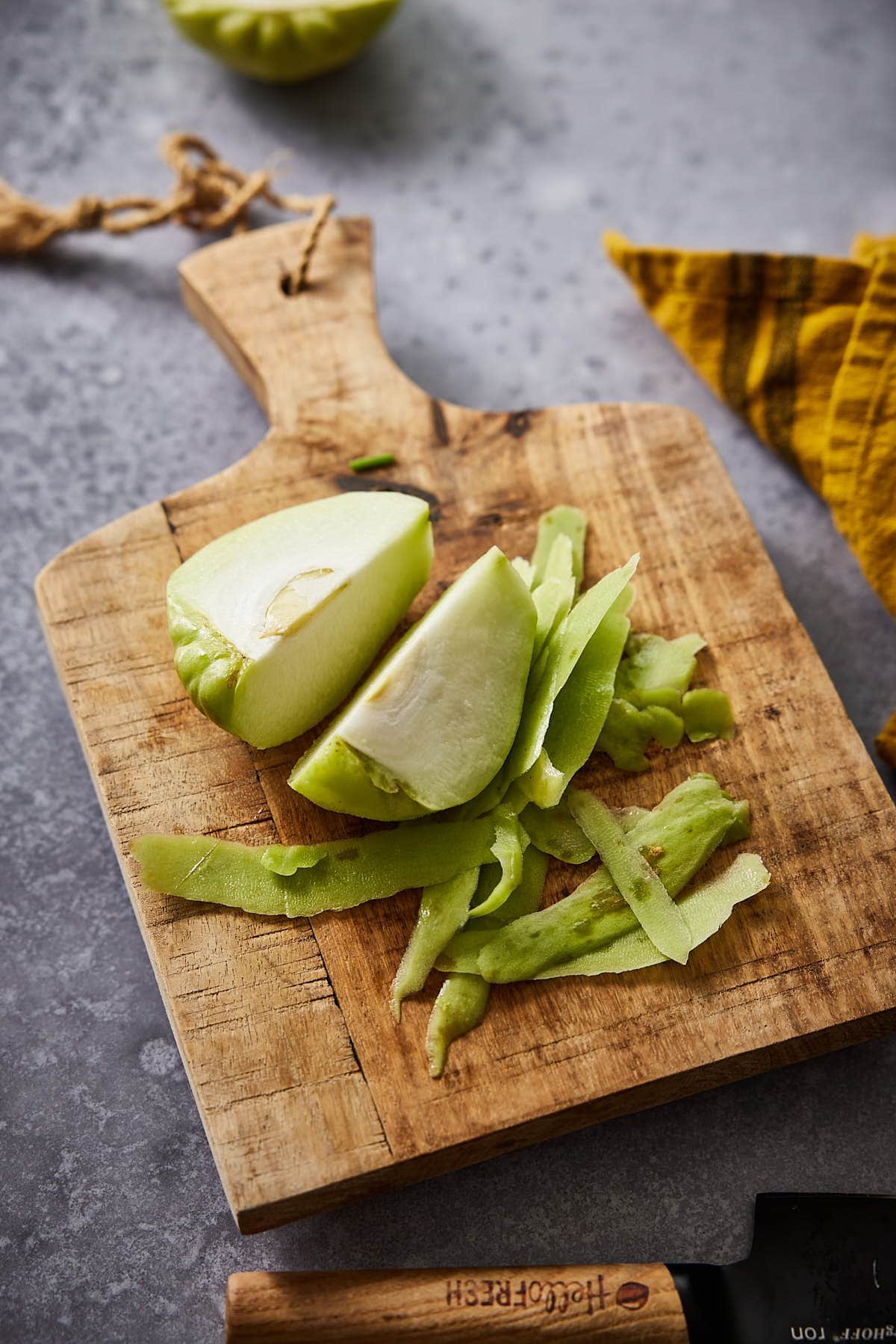Clean the chayote
