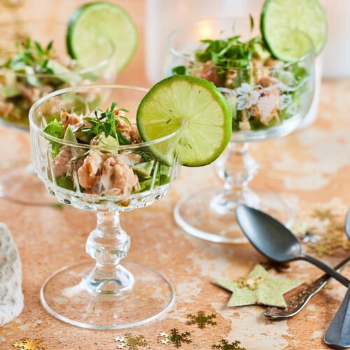 Salmon appetizer with avocado