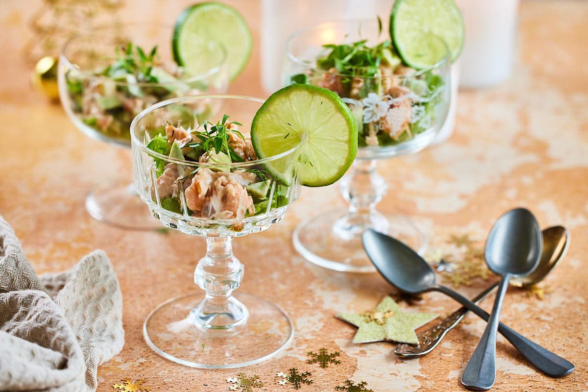 Salmon appetizer with avocado