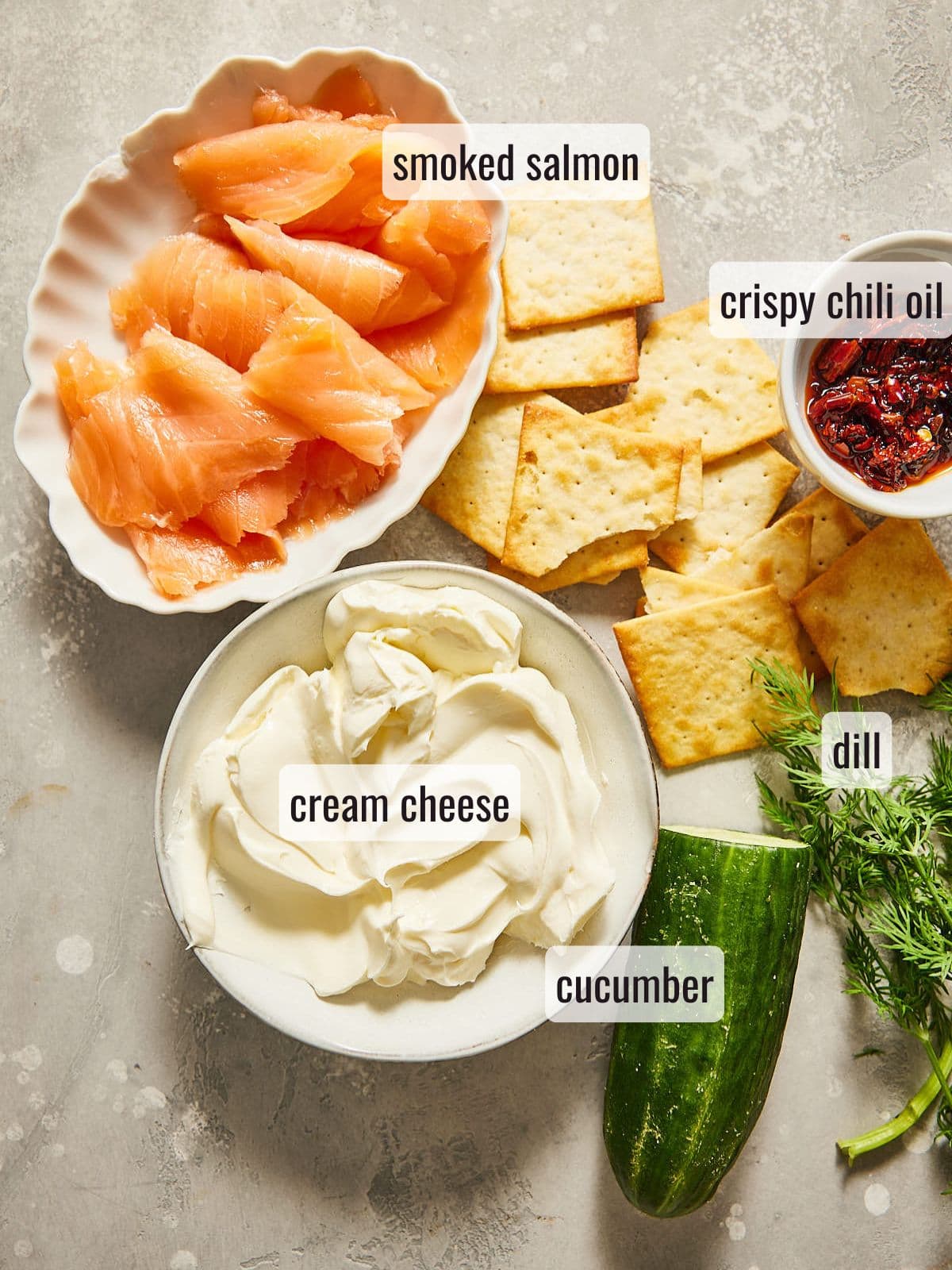 Ingredients for salmon mousse