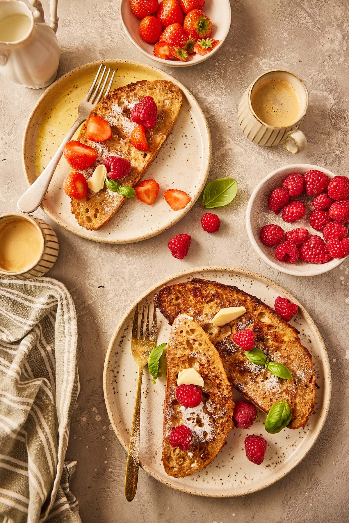 Easy french toast recipe with raspberries and strawberries