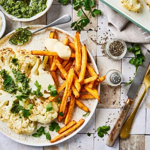 cauliflower steak with chimichurri
