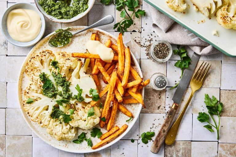 cauliflower steak with chimichurri