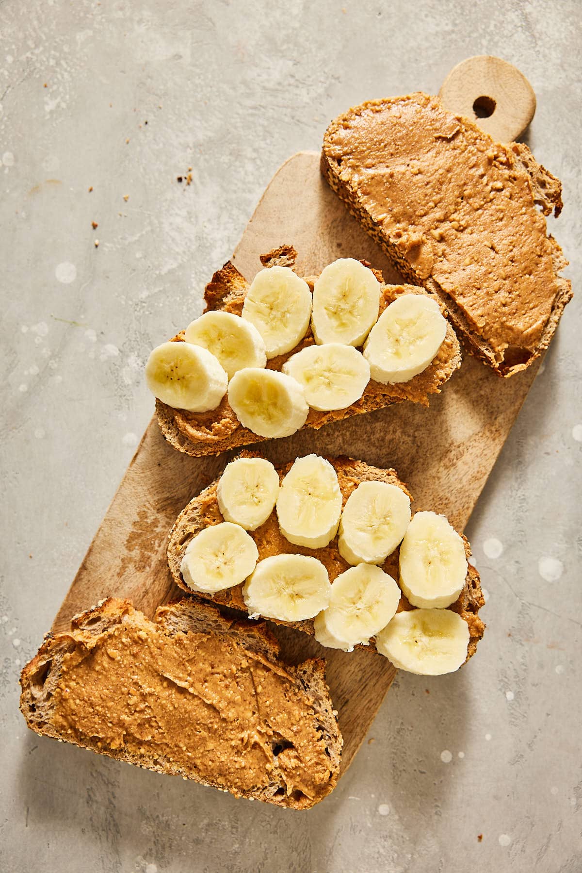 Add peanut butter and banana