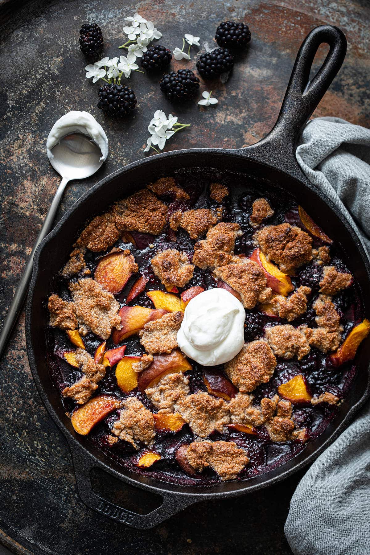 Blackberry cobbler with nectarines