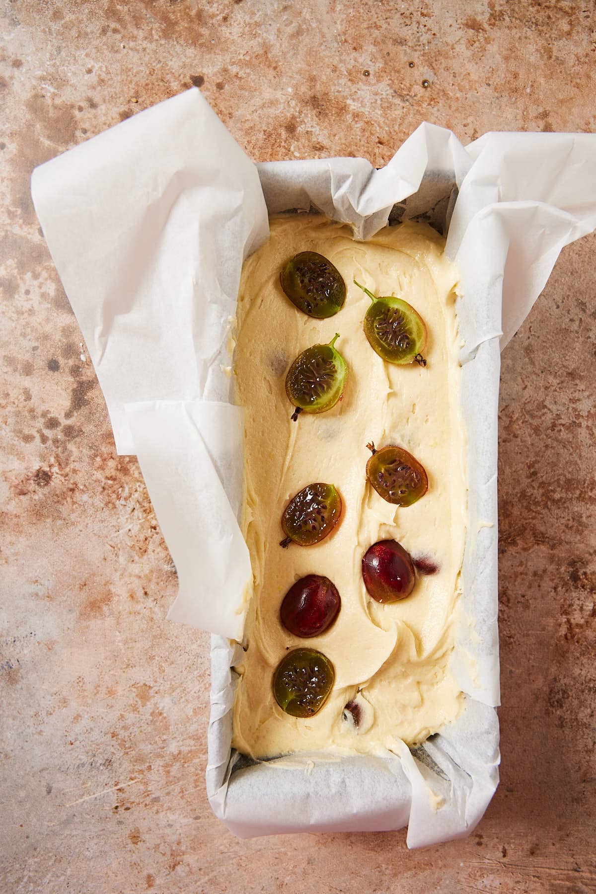 Add to the baking tin