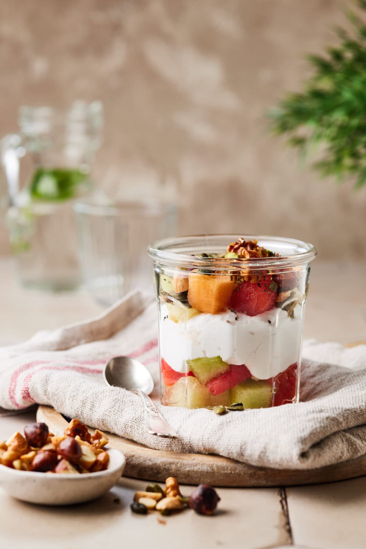 Melon and yogurt breakfast