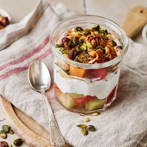 Melon and yogurt breakfast