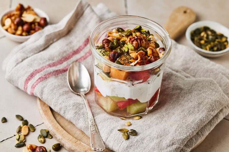 Melon and yogurt breakfast