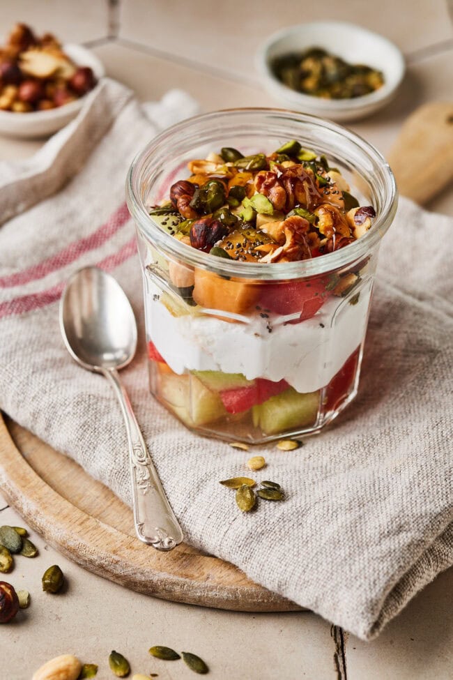 Melon and yogurt breakfast