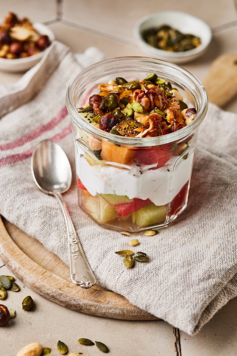 Melon and yogurt breakfast