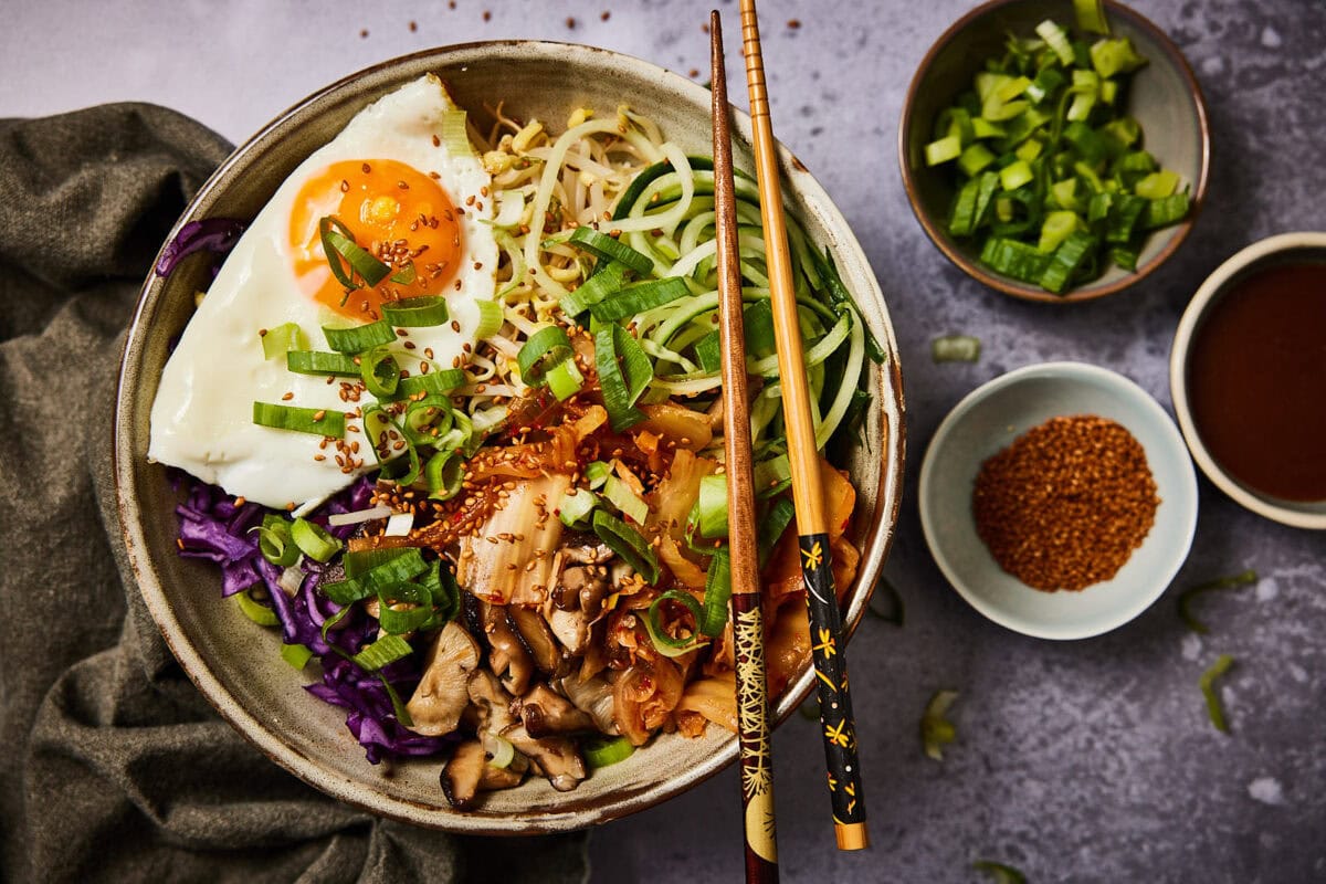 Vegetarian bibimbap recipe