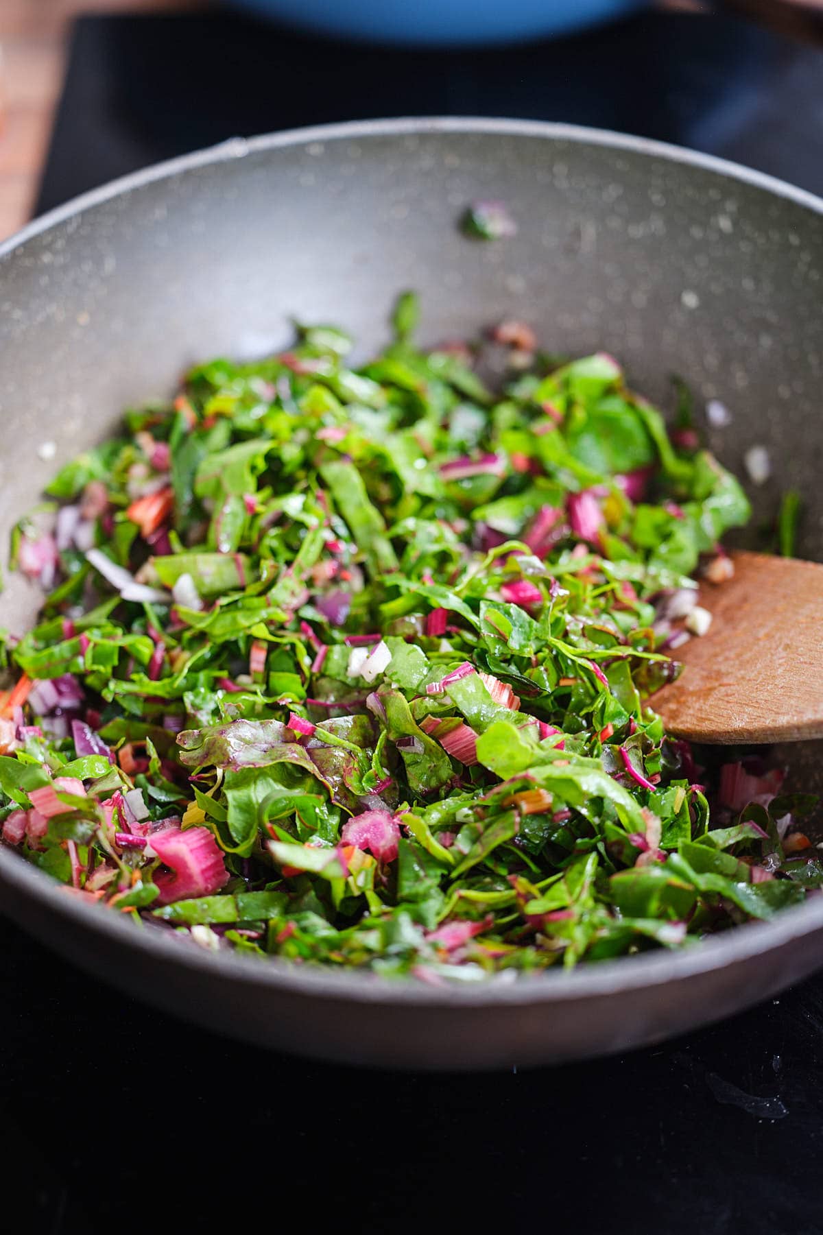 Sauté the swiss chard