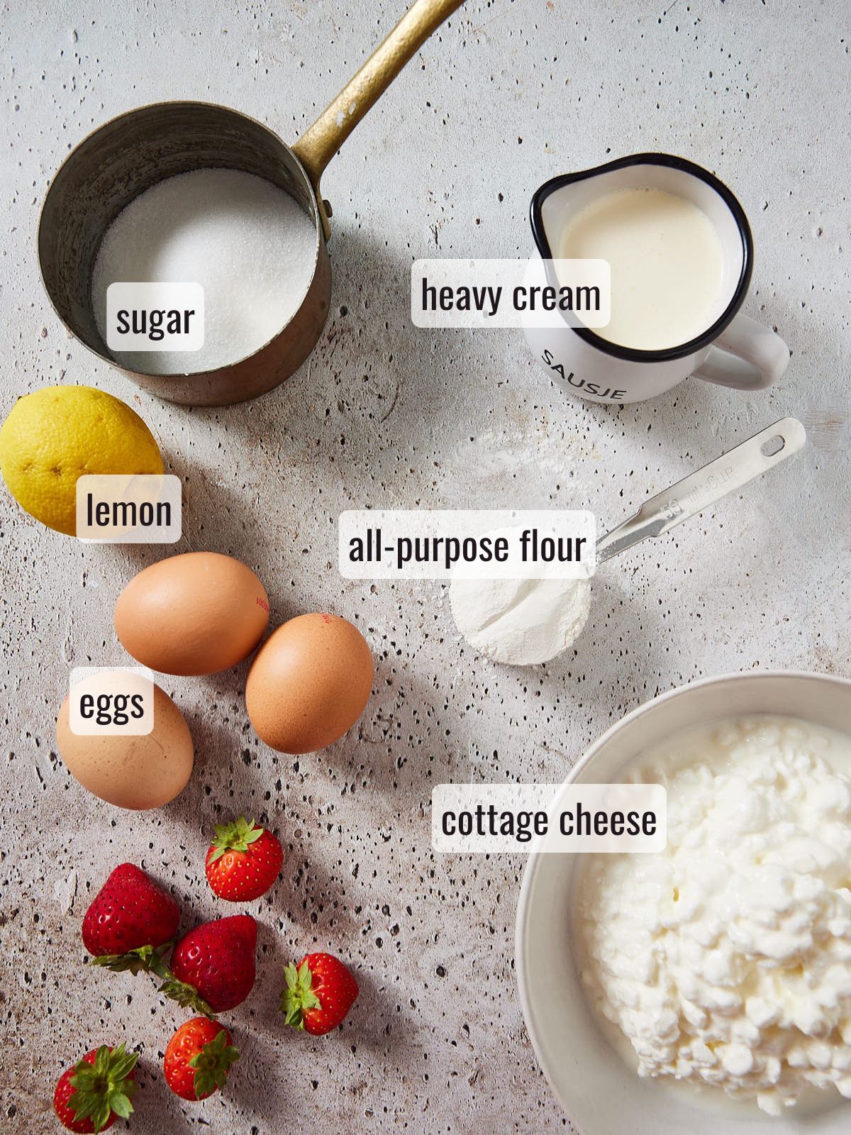 Ingredients for making ostkaka