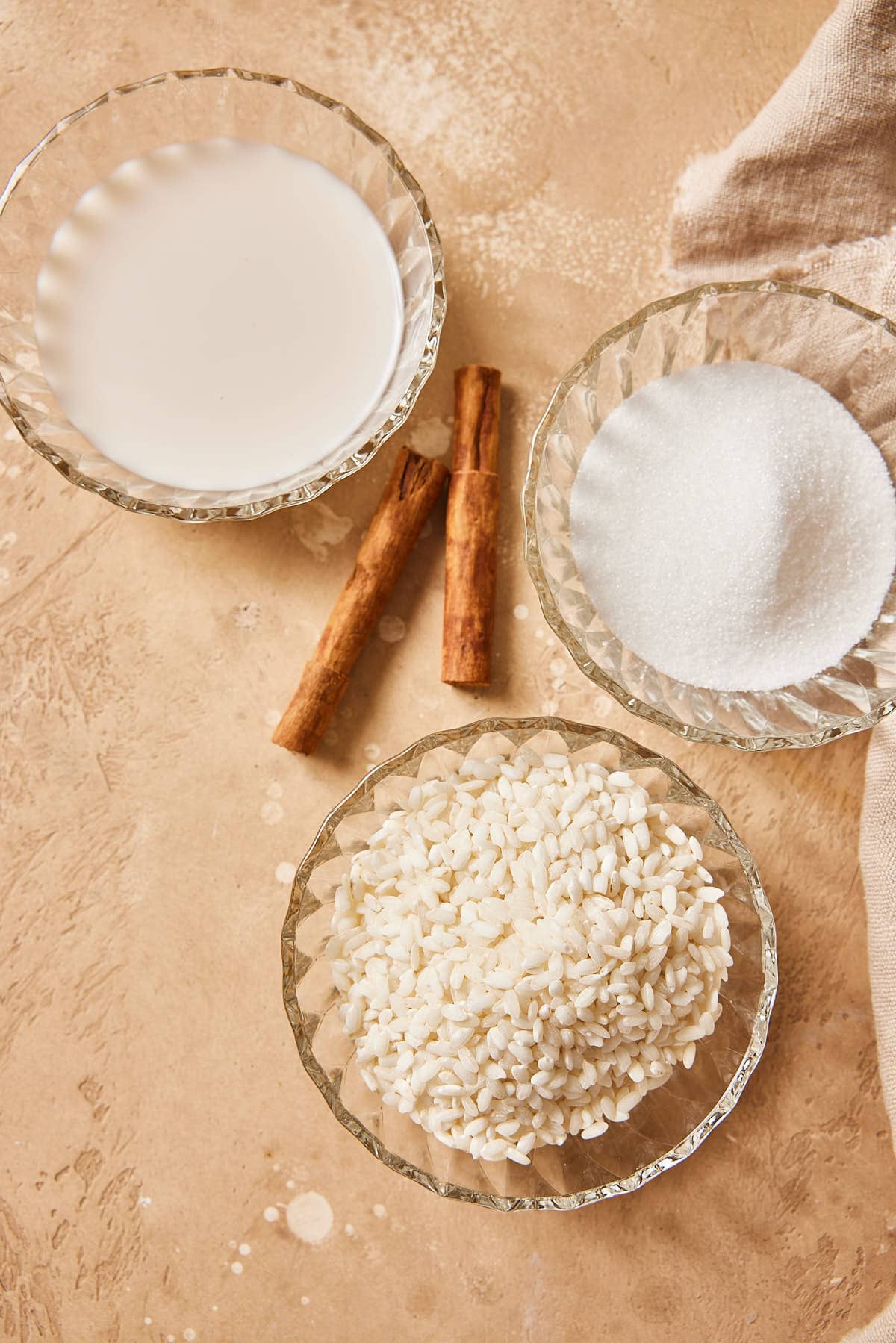 Ingredients for rice pudding